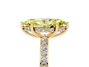 Marquise Hidden Halo Engagement Ring Setting for a Fancy Yellow Lab-Grown Diamond | Yellow Gold