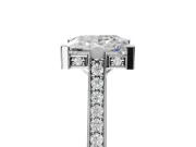 Princess Cut Vintage Cathedral Engagement Ring Setting | Carved Band | White Gold