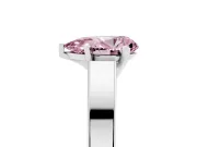 Fancy Pink Pear Cut Diamond Solitaire Engagement Ring Set in Silver with Prong Setting and Tapered Band