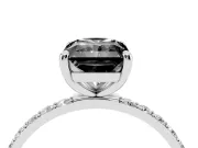 Radiant Cut Pave Solitaire Engagement Ring Setting | White Gold