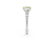 Radiant Cut Graduated Side Stone Engagement Ring Setting for a Fancy Yellow Lab-Grown Diamond | White Gold