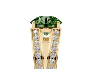 Round Split Shank Pavé Engagement Ring Setting for a Fancy Green Lab-Grown Diamond | Yellow Gold