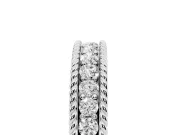 Round Diamond Channel Band Set in Silver with Milgrain Edges