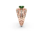 Asscher Cut Art Deco Engagement Ring Setting for a Fancy Green Lab-Grown Diamond | Rose Gold
