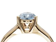 Pear-Shaped Double Claw Solitaire Engagement Ring Setting for a Fancy Blue Lab-Grown Diamond | Yellow Gold