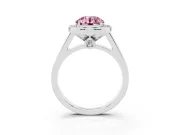 Round Rimmed Halo Engagement Ring Setting for a Fancy Pink Lab-Grown Diamond | White Gold