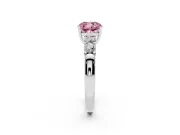 Cushion Cut Five Stone Engagement Ring Setting for a Fancy Pink Lab-Grown Diamond | White Gold