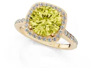Round Halo Engagement Ring Setting for a Fancy Yellow Lab-Grown Diamond | Yellow Gold - Design NV-24729