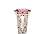 Oval Graduated Split Shank Engagement Ring Setting for a Fancy Pink Lab-Grown Diamond | Rose Gold