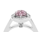 Marquise Rimmed Halo Engagement Ring Setting for a Fancy Pink Lab-Grown Diamond | White Gold