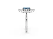 Emerald Cut Engagement Ring Setting for a Fancy Blue Lab-Grown Diamond | Sterling Silver - Design NV-24790