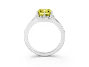 Asscher Cut Petal Halo Engagement Ring Setting for a Fancy Yellow Lab-Grown Diamond | Platinum