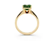 Asscher Cut Engagement Ring Setting for a Fancy Green Lab-Grown Diamond | Yellow Gold