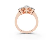 Marquise Three Stone Engagement Ring Setting | Large Side Stones | Rose Gold