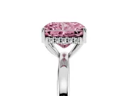 Radiant Cut Engagement Ring Setting for a Fancy Pink Lab-Grown Diamond | Hidden Halo | White Gold