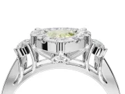 Pear-Shaped Halo Engagement Ring Setting for a Fancy Yellow Lab-Grown Diamond | Graduated Channel Band | Platinum