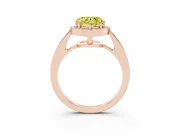 Fancy Yellow Heart Cut Diamond Halo Pavé Engagement Ring Set in Rose gold with Bezel Setting
