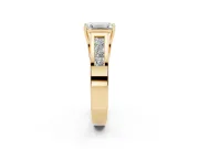Emerald Cut Channel-Set Engagement Ring Setting | Princess Side Stones | Yellow Gold