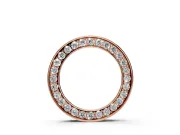 Round Lab-Grown Diamond Pavé Circle Pendant Necklace | Polished Rails | Rose Gold