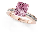 Radiant Cut Channel Set Engagement Ring Setting for a Fancy Pink Lab-Grown Diamond | Rose Gold