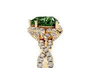 Heart-Shaped Halo Engagement Ring Setting for a Fancy Green Lab-Grown Diamond | Yellow Gold - Design NV-24725