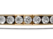 Round Lab-Grown Diamond Channel Set Tennis Bracelet | Square Links | Yellow Gold