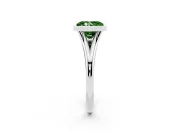 Radiant Cut Bezel Engagement Ring Setting for a Fancy Green Lab-Grown Diamond | Platinum