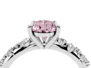 Pear-Shaped Graduated Engagement Ring Setting for a Fancy Pink Lab-Grown Diamond | Sterling Silver