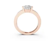 Cushion Cut Tension Style Engagement Ring Setting | Flush Set Accents | Rose Gold