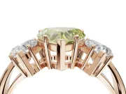 Heart-Shaped Three Stone Engagement Ring Setting for a Fancy Yellow Lab-Grown Diamond | Plain Band | Rose Gold