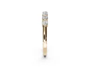 Round Lab-Grown Diamond Half Eternity Wedding Band | Raised Round Heads | Yellow Gold