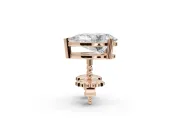 Emerald Cut Lab-Grown Diamond Solitaire Basket Stud Earrings | Open Gallery | Rose Gold