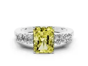 Radiant Cut Close Set Five Stone Engagement Ring Setting for a Fancy Yellow Lab-Grown Diamond | Sterling Silver