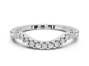Round Lab-Grown Diamond Pavé Curved Wedding Band | Micro Prong Set | Sterling Silver