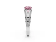 Round Split Shank Pavé Engagement Ring Setting for a Fancy Pink Lab-Grown Diamond | Platinum