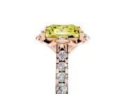 Princess Cut Floral Petal Engagement Ring Setting for a Fancy Yellow Lab-Grown Diamond | Petal Accents | Rose Gold