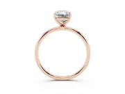 Radiant Cut Diamond Solitaire Engagement Ring Set in Rose gold with Thin Band and Prong Setting