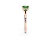 Princess Cut Hidden Halo Ring Setting for a Fancy Green Lab-Grown Diamond | Rose Gold