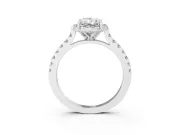 Radiant Cut Floral Petal Engagement Ring Setting | Petal Accents | White Gold