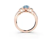 Marquise Three Stone Engagement Ring Setting for a Fancy Blue Lab-Grown Diamond | Rose Gold