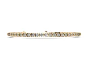 Round Lab-Grown Diamond Bar Set Tennis Bracelet | Open Sides | Yellow Gold