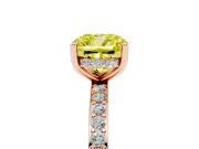Cushion Cut Hidden Halo Engagement Ring Setting for a Fancy Yellow Lab-Grown Diamond | Rose Gold