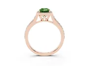 Radiant Cut Halo Engagement Ring Setting for a Fancy Green Lab-Grown Diamond | Rose Gold - Design NV-24729