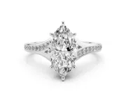 Marquise Pave Solitaire Engagement Ring Setting | Sweeping Shoulders | Platinum