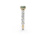 Cushion Cut Engagement Ring Setting for a Fancy Green Lab-Grown Diamond | Yellow Gold - Design NV-24455