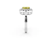 Emerald Cut Halo Engagement Ring Setting for a Fancy Yellow Lab-Grown Diamond | White Gold - Design NV-24719
