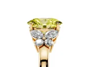 Oval Petal Engagement Ring Setting for a Fancy Yellow Lab-Grown Diamond | Yellow Gold