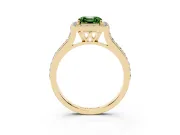 Asscher Cut Halo Engagement Ring Setting for a Fancy Green Lab-Grown Diamond | Yellow Gold - Design NV-24729