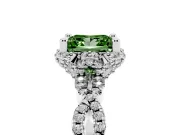 Princess Cut Halo Engagement Ring Setting for a Fancy Green Lab-Grown Diamond | White Gold - Design NV-24725