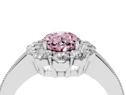 Oval Vintage Halo Engagement Ring Setting for a Fancy Pink Lab-Grown Diamond | Platinum